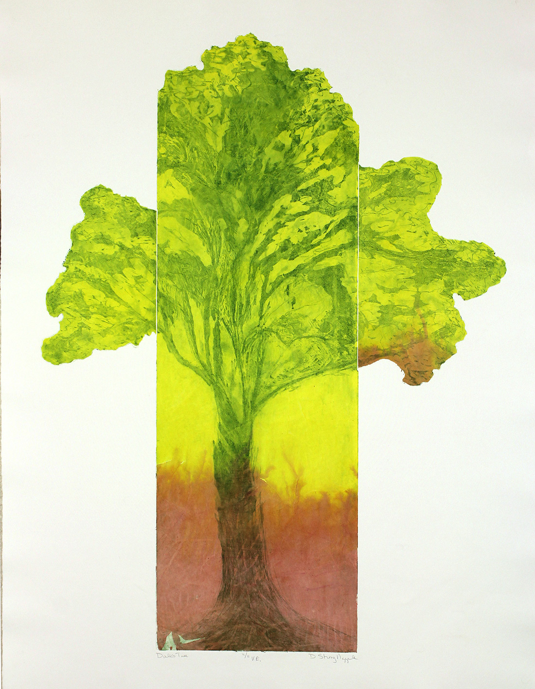 Etching with aquatint, power tool and chine collé, 36” x 29”
