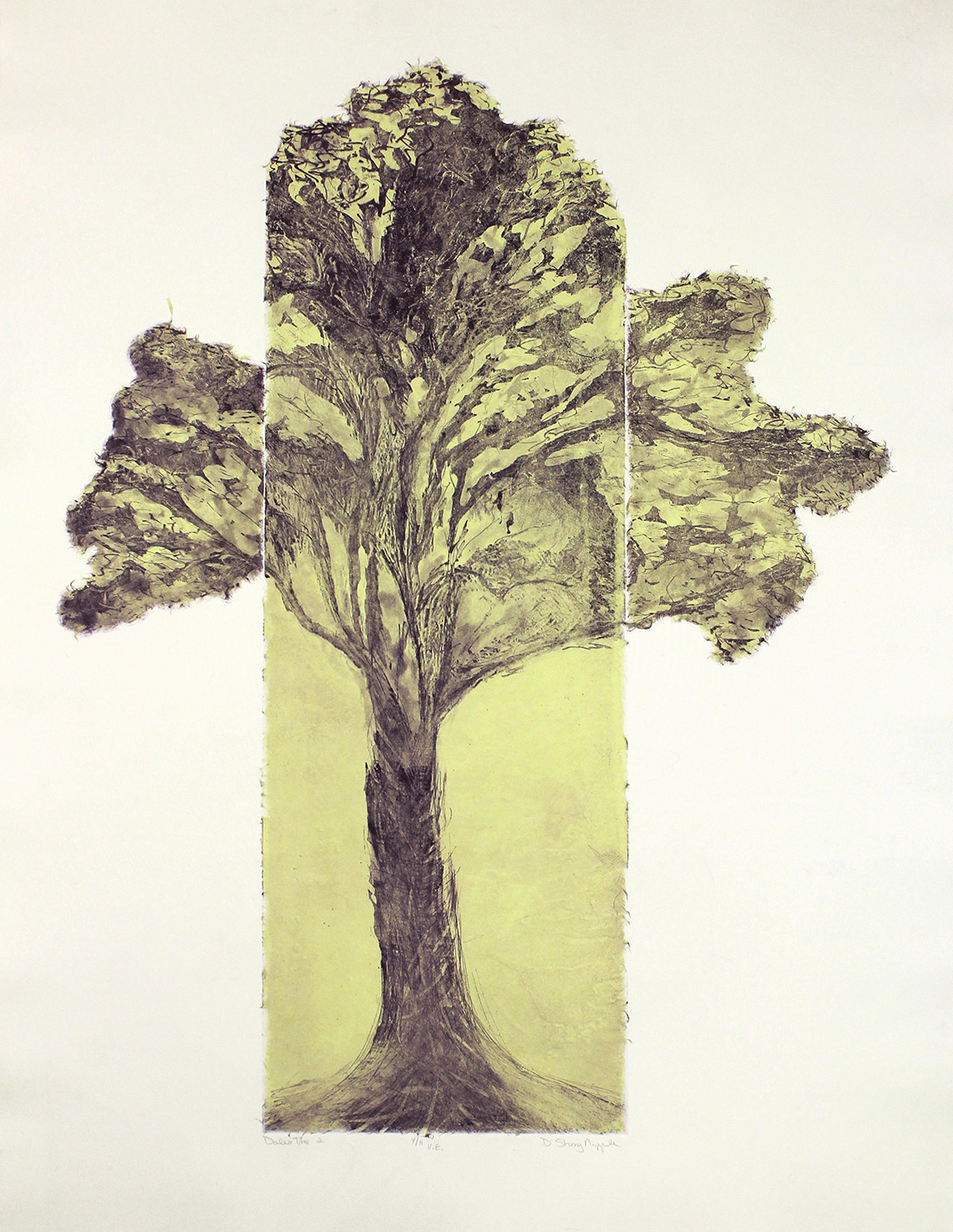 Etching with aquatint, power tool and chine collé, 36” x 29”