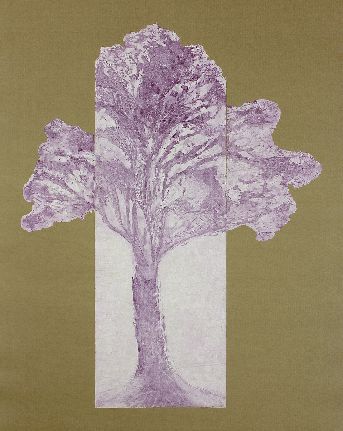 Etching with aquatint, power tool and chine collé, 36” x 29”
