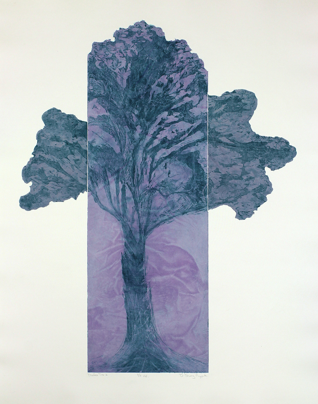Etching with aquatint, power tool and chine collé, 36” x 29”