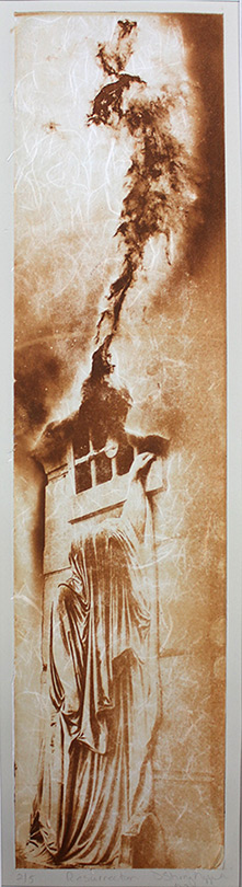 Solarplate intaglio with chine collé, 18.75" x 4.5"