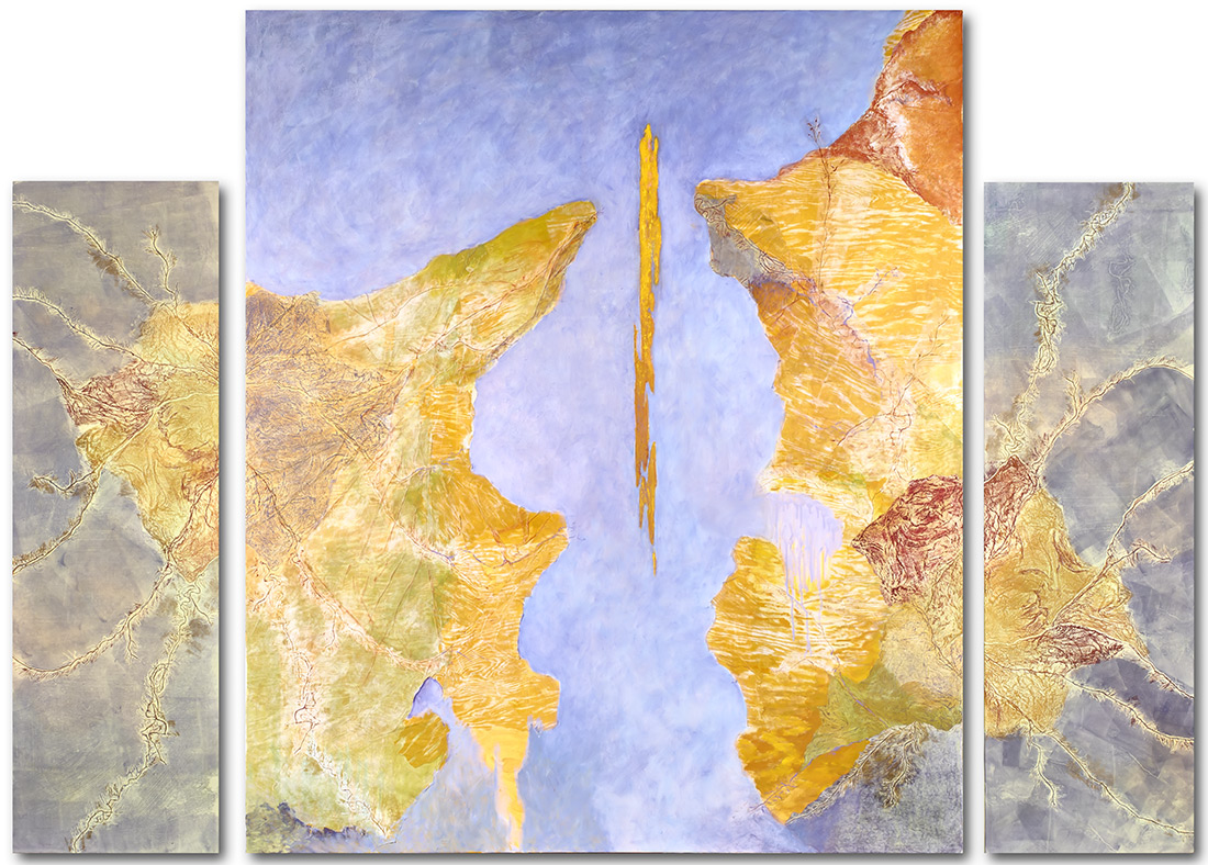 Woodcut, collograph and oil, 80” x 120”